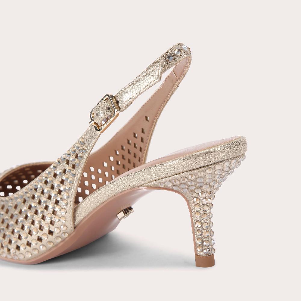 Carvela LAZER SLING Gold Laser Cut Slingback Heel By CARVELA