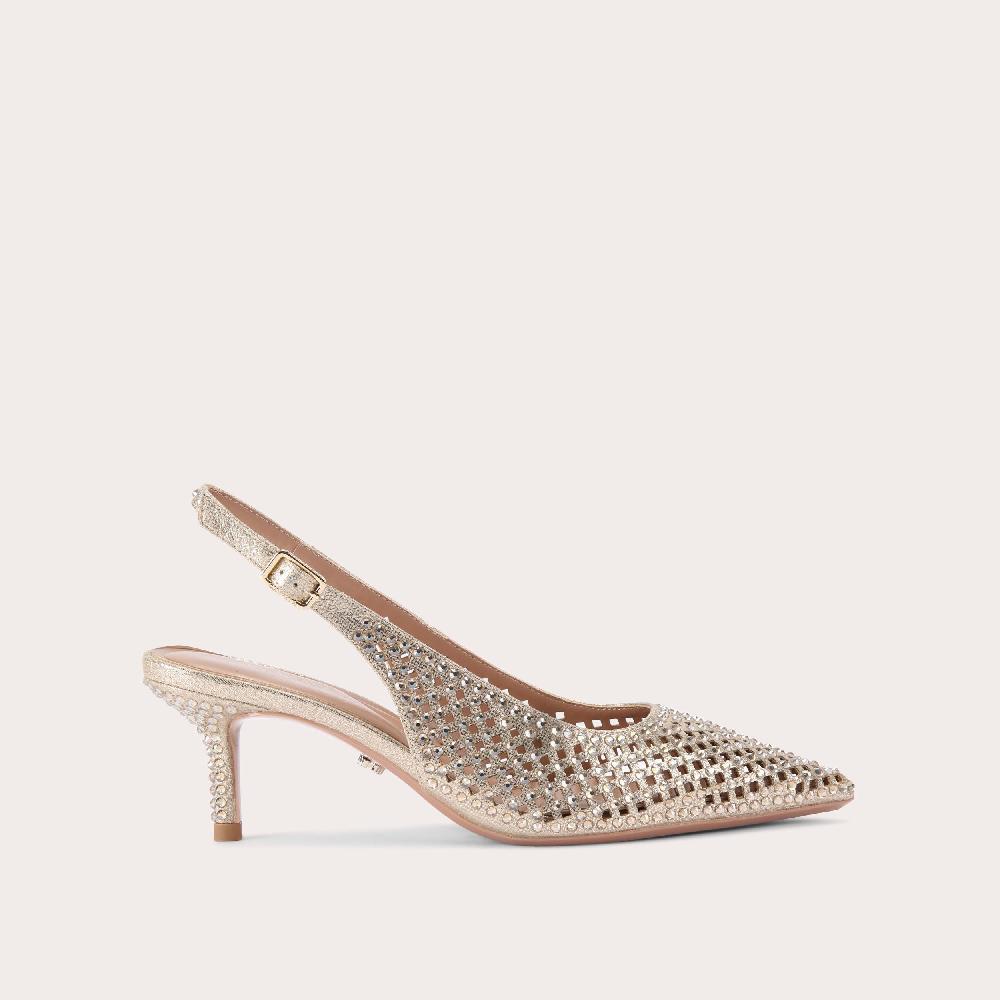 carvela LAZER SLING Gold Laser Cut Slingback Heel by CARVELA