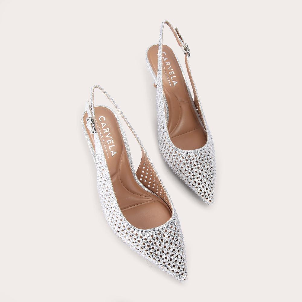 Carvela LAZER SLING Silver Slingback Heel By CARVELA