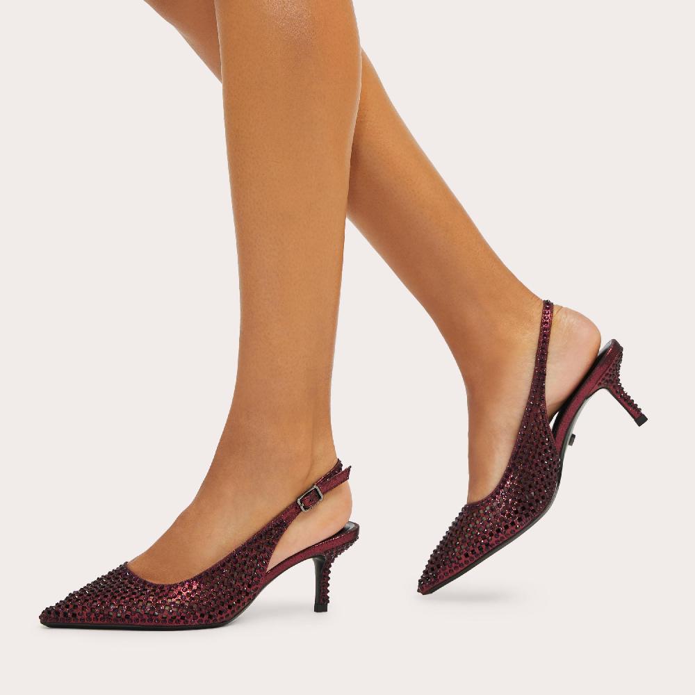 Carvela LAZER SLING Wine Lazer Cut Slingback Heel By CARVELA