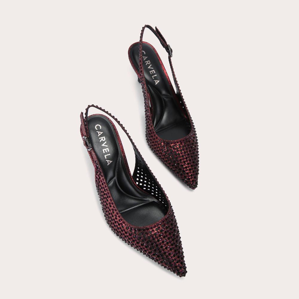 Carvela LAZER SLING Wine Lazer Cut Slingback Heel By CARVELA