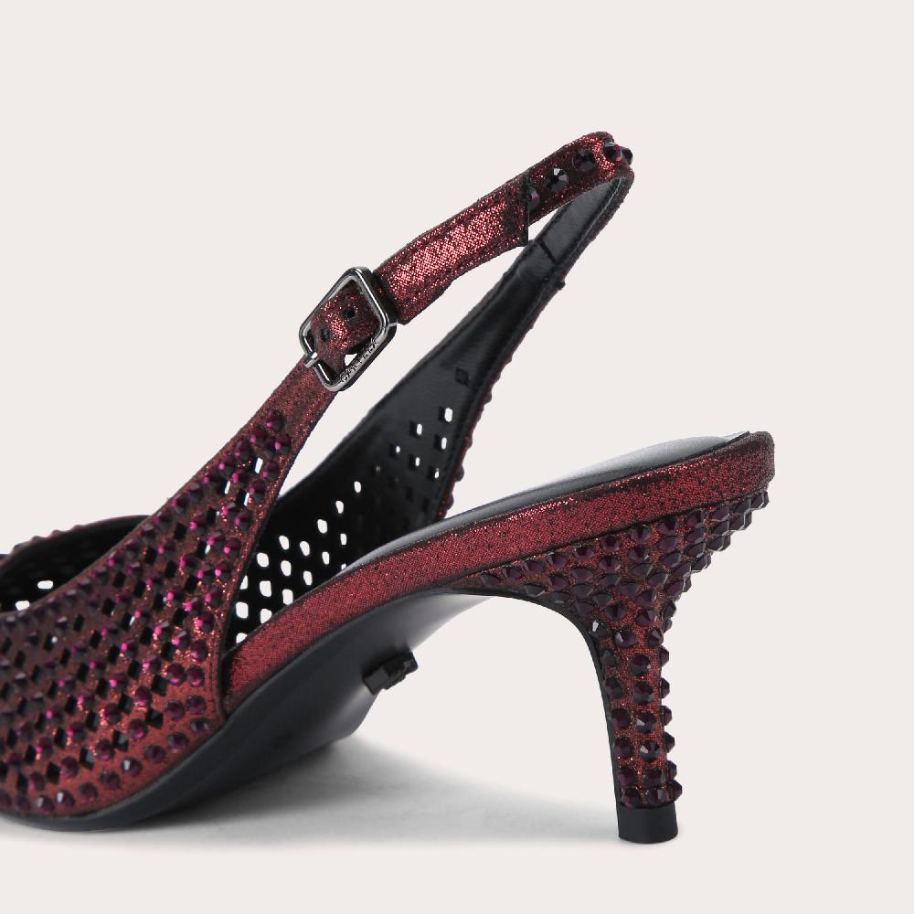 Carvela LAZER SLING Wine Lazer Cut Slingback Heel By CARVELA