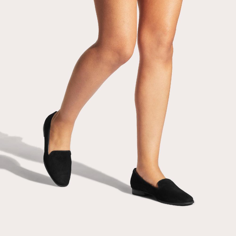 Carvela LEGEND Black Suede Slip On Flat Shoes By CARVELA COMFORT