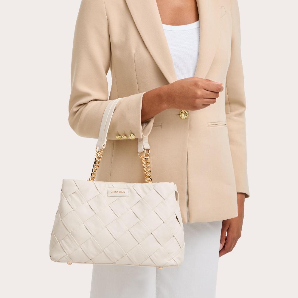 Carvela LEXI WEAVE TOTE 3 Bone Raffia Tote Bag By CARVELA