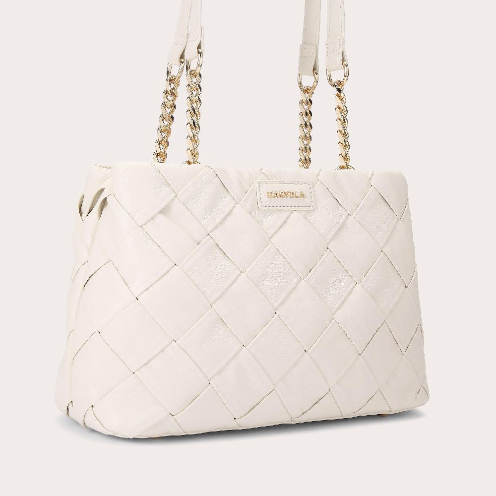 Carvela LEXI WEAVE TOTE 3 Bone Raffia Tote Bag By CARVELA