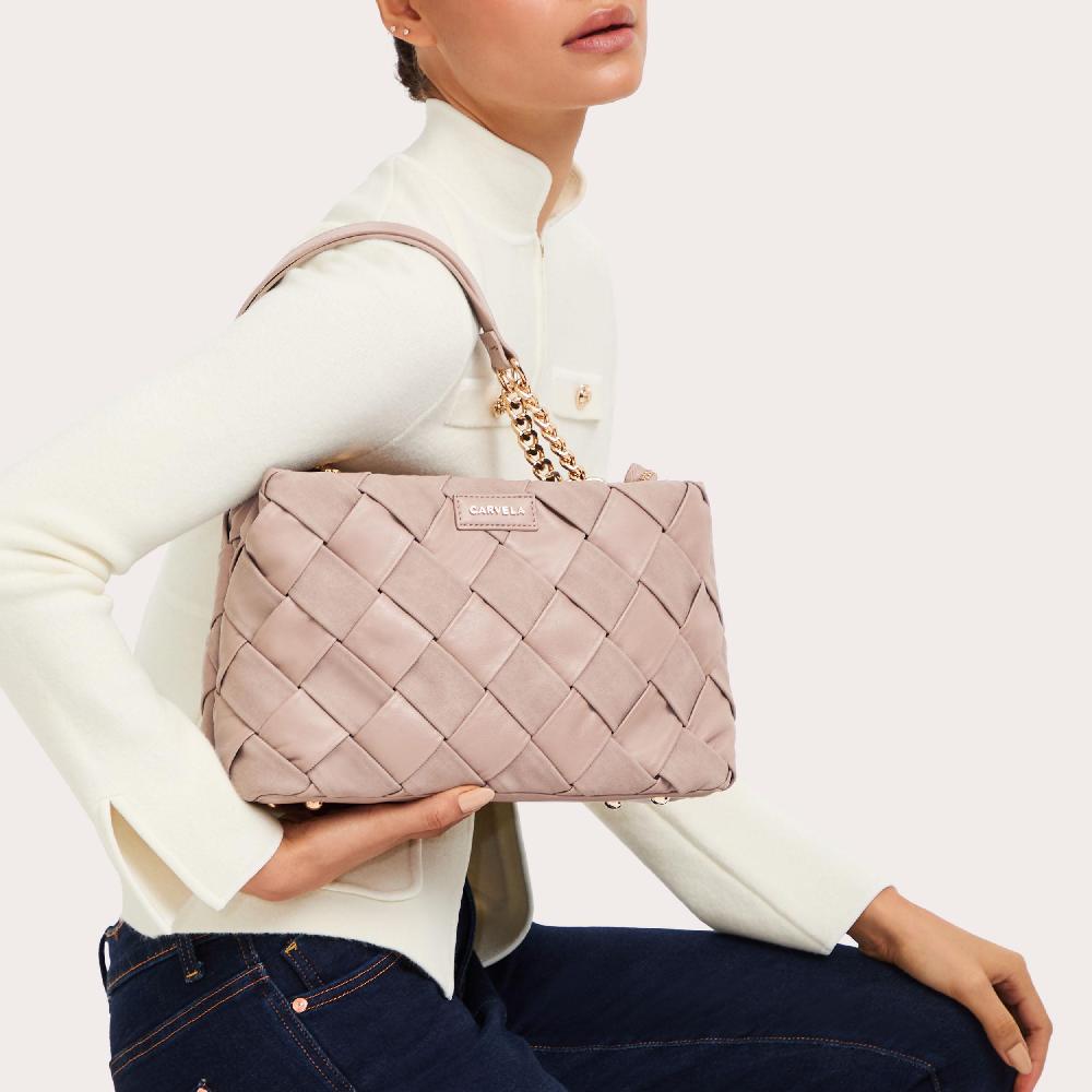 Carvela LEXI WEAVE TOTE 3 Taupe Woven Tote Bag By CARVELA