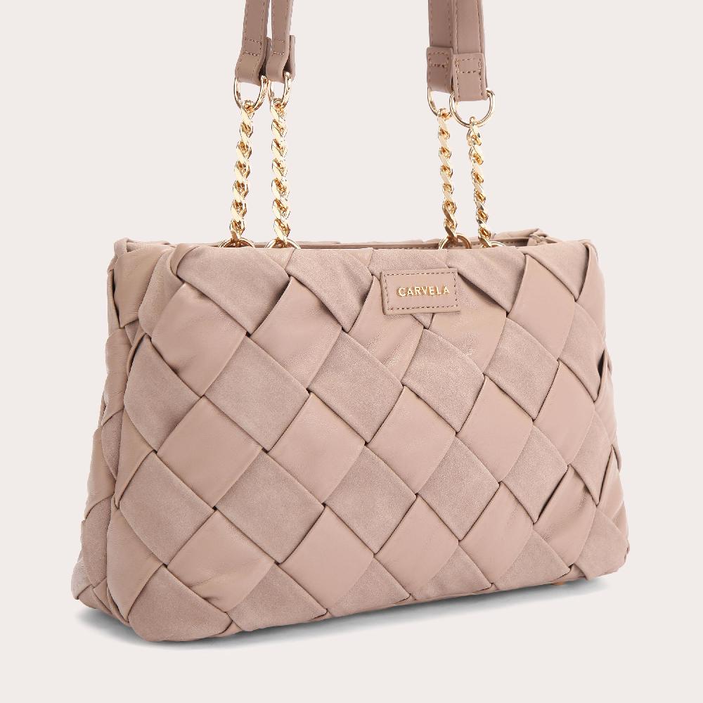 Carvela LEXI WEAVE TOTE 3 Taupe Woven Tote Bag By CARVELA