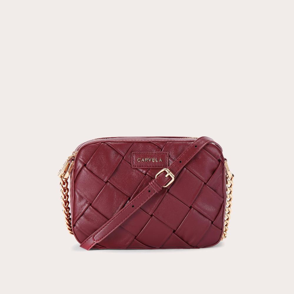 carvela LEXI WEAVE XBODY Wine Cross Body Bag by CARVELA