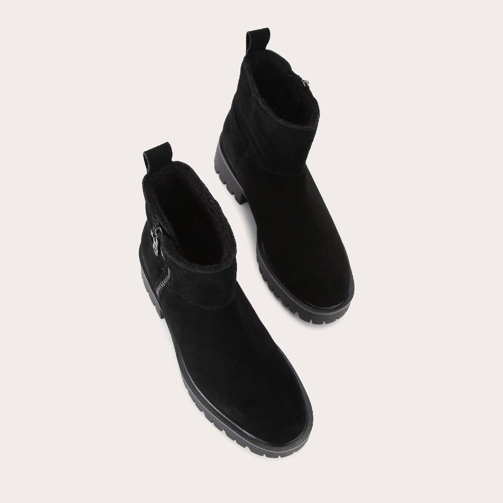 Carvela LIMIT FUR Black Suede Ankle Boot By CARVELA