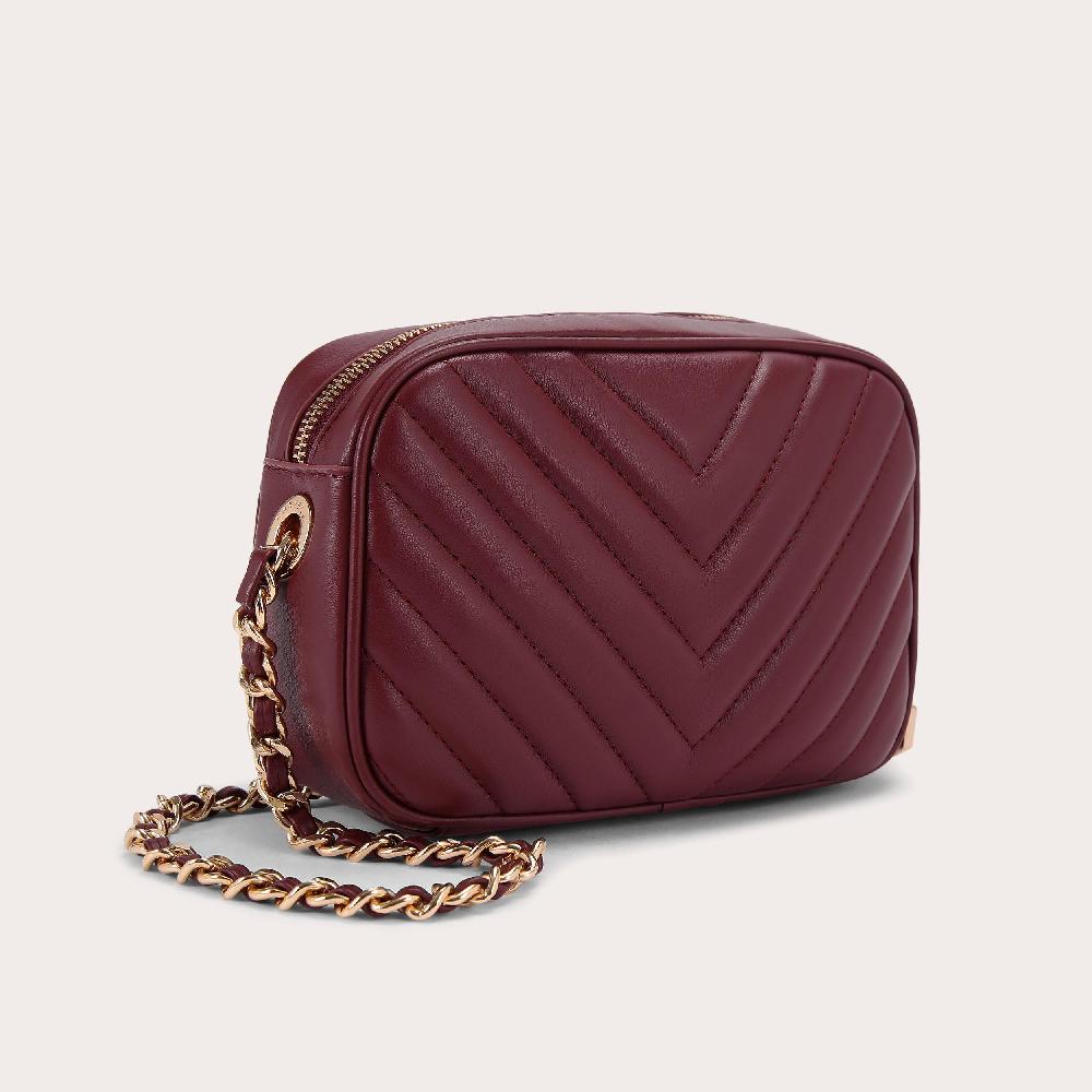 Carvela LOLA CROSS BODY Dark Red Leather Alternative Cross Body Bag By CARVELA