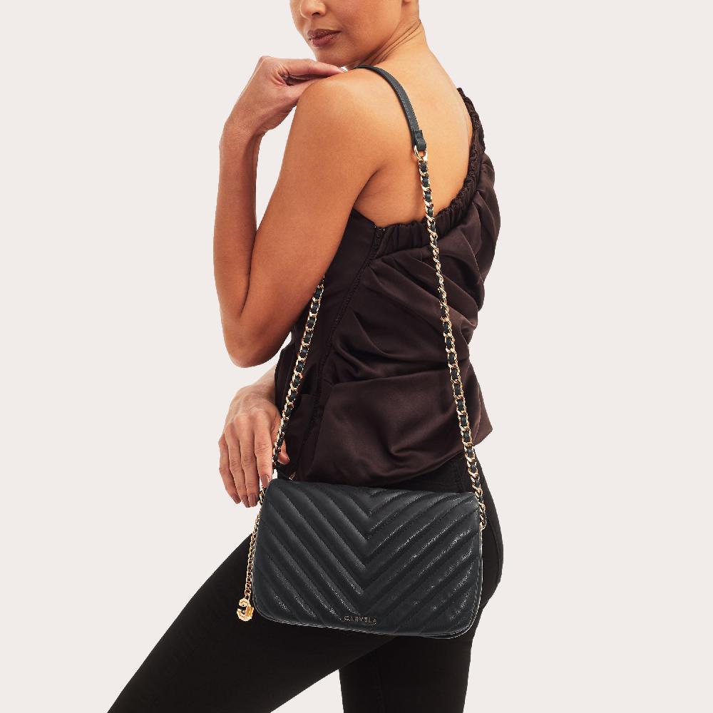 Carvela LOLA SHOULDER BAG Black Flap Over Bag By CARVELA