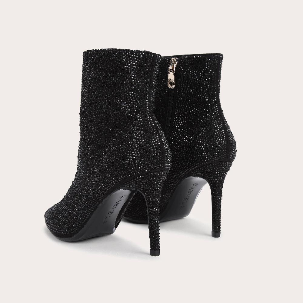 Carvela LOVEBIRD BOOTIE Black Jewel Embellished Heeled Boot By CARVELA