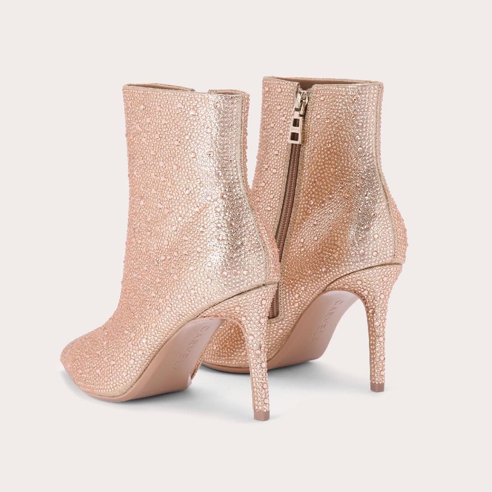 Carvela LOVEBIRD BOOTIE Gold Crystal Ankle Boot By CARVELA