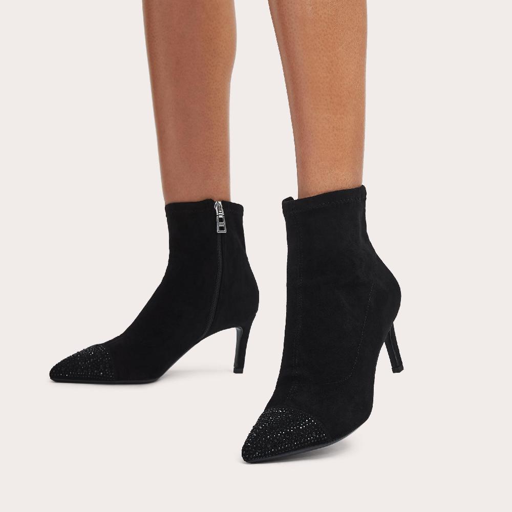 Carvela LOVEBIRD TOECAP Black Microsuede Ankle Boot By CARVELA