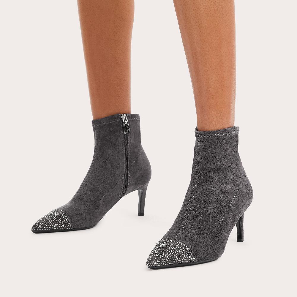 Carvela LOVEBIRD TOECAP Grey Microsuede Ankle Boot By CARVELA