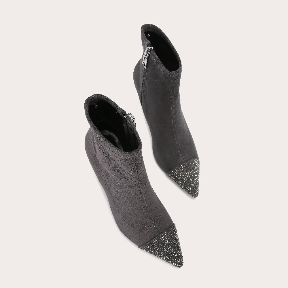 Carvela LOVEBIRD TOECAP Grey Microsuede Ankle Boot By CARVELA