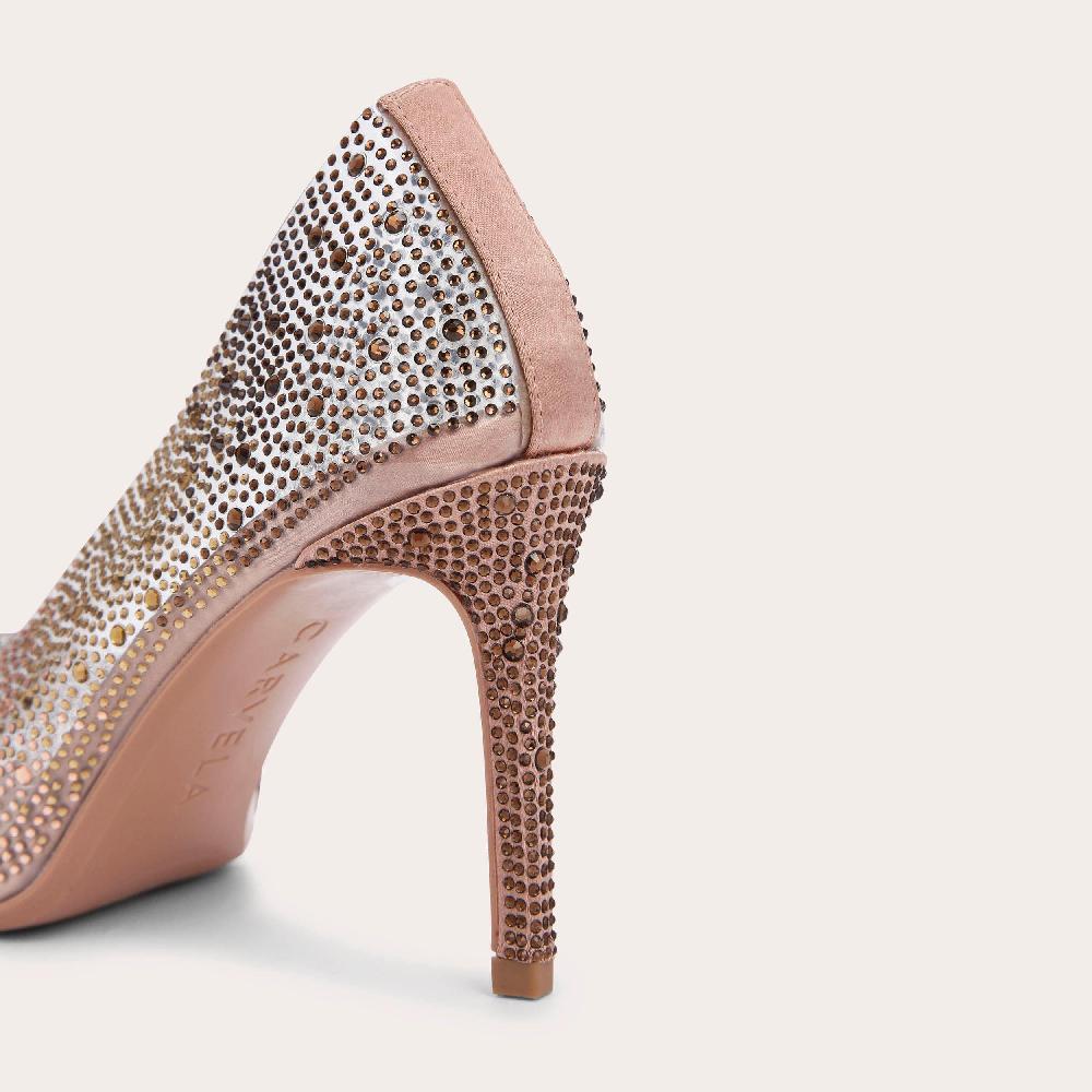Carvela LOVEBIRD VINYL Blush Vinyl Crystal Heels By CARVELA