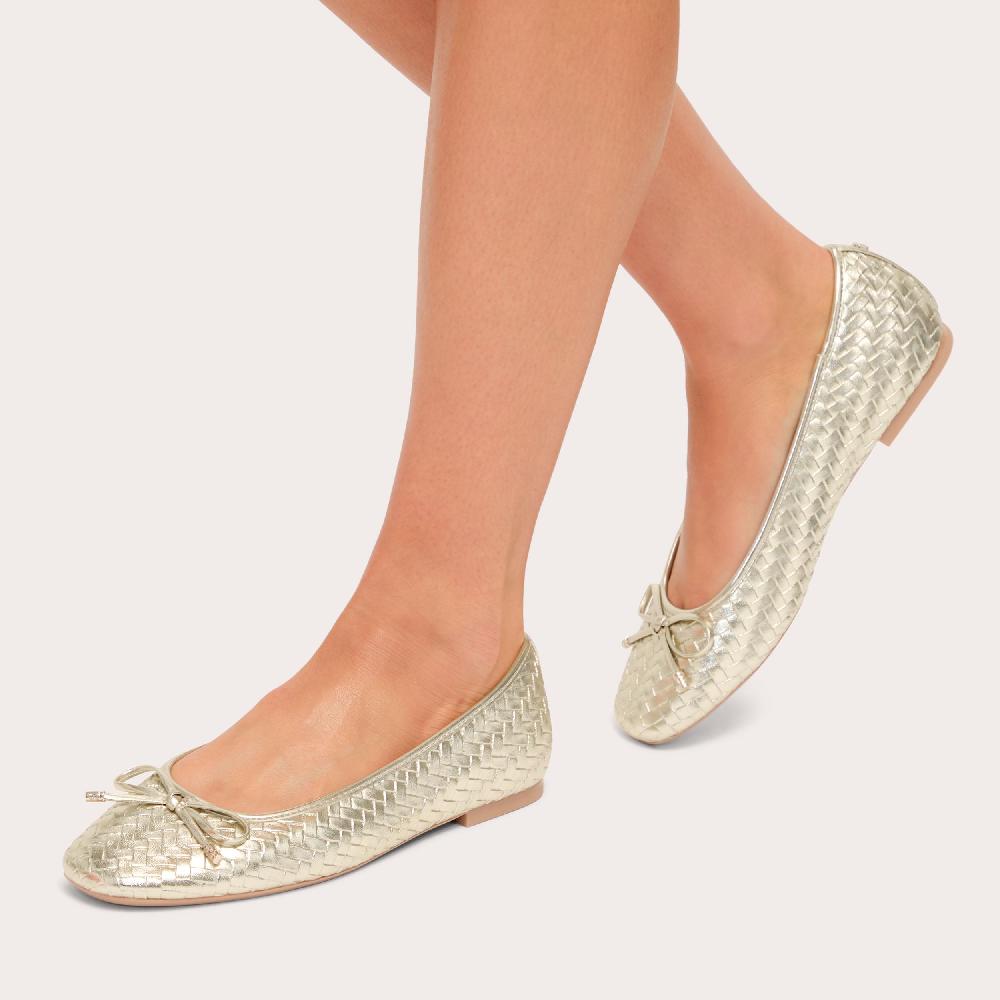 Carvela LUCCA BALLERINA Gold Synthetic Ballet Flat By CARVELA