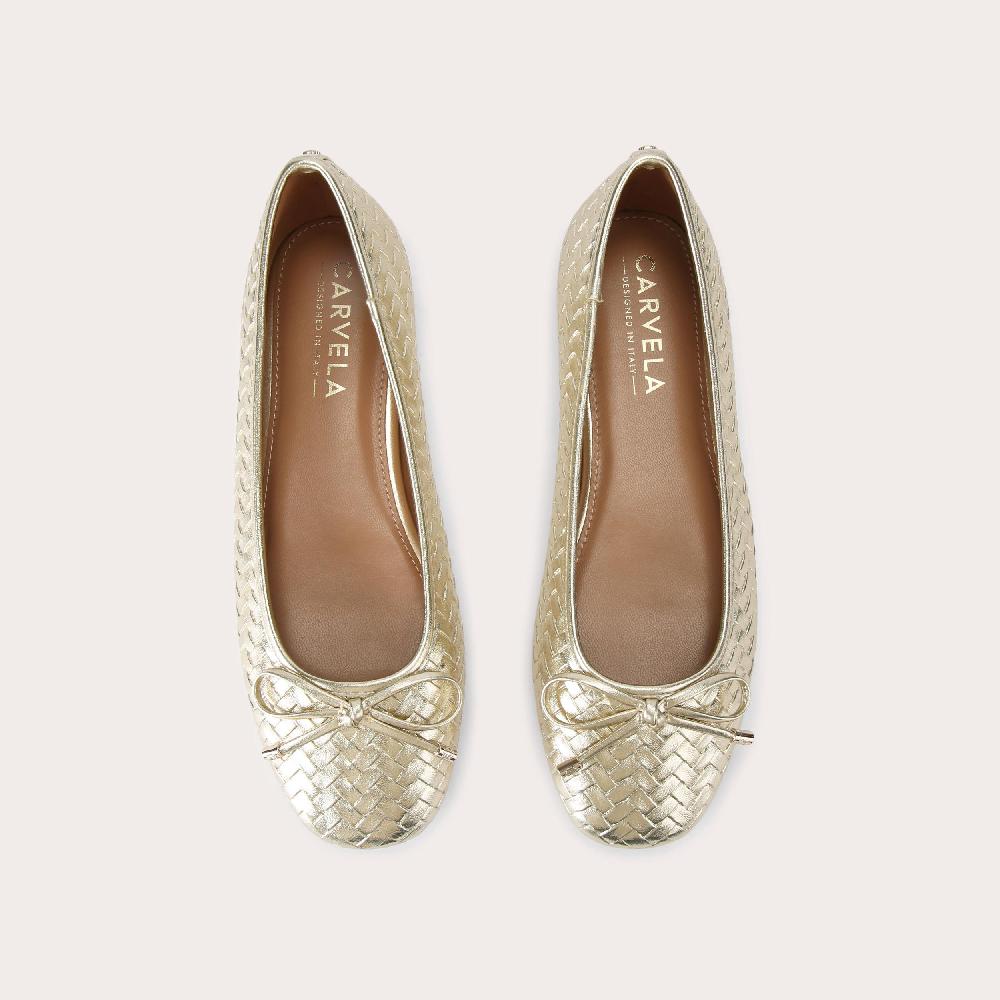 Carvela LUCCA BALLERINA Gold Synthetic Ballet Flat By CARVELA