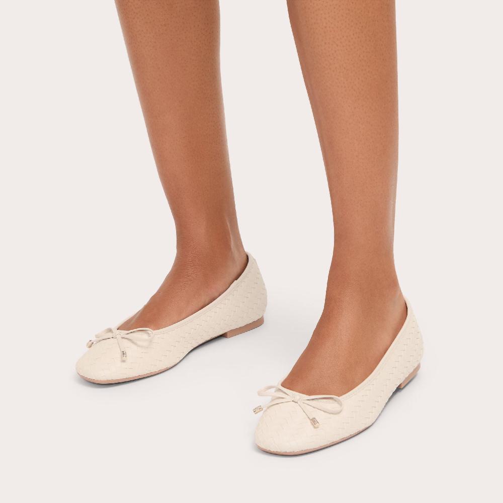 Carvela LUCCA BALLERINA Woven Bone Ballet Flats By CARVELA