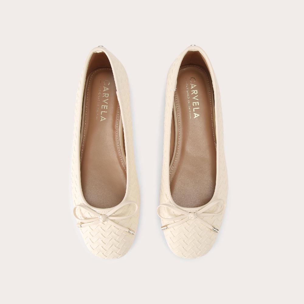 Carvela LUCCA BALLERINA Woven Bone Ballet Flats By CARVELA