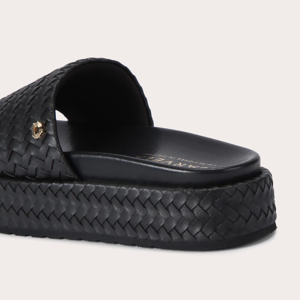 Carvela LUCCA FLATFORM Black Woven Flatform Sandal By CARVELA