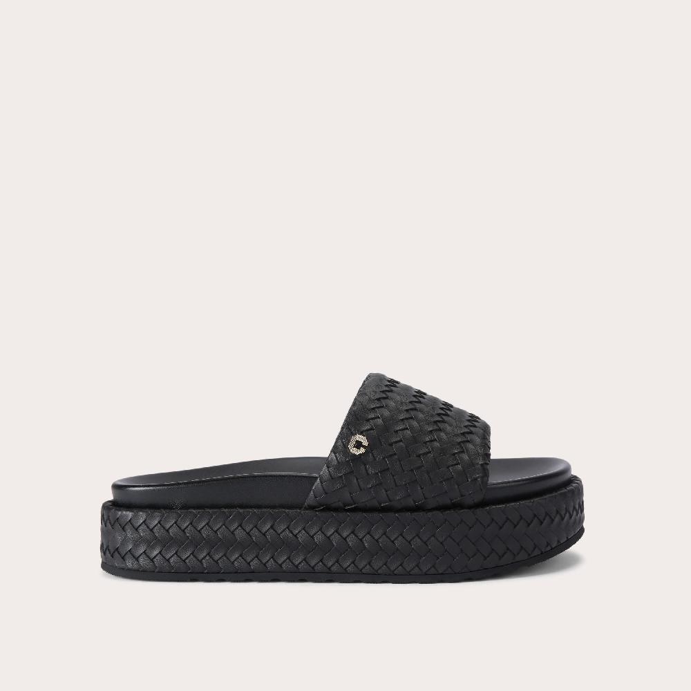 carvela LUCCA FLATFORM Black Woven Flatform Sandal by CARVELA