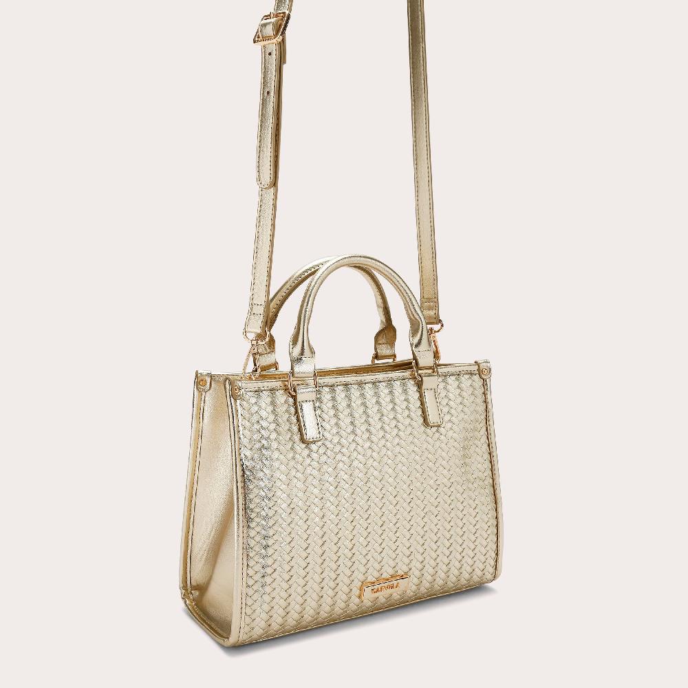 Carvela LUCIA MIDI TOTE Metallic Gold Midi Tote Bag By CARVELA