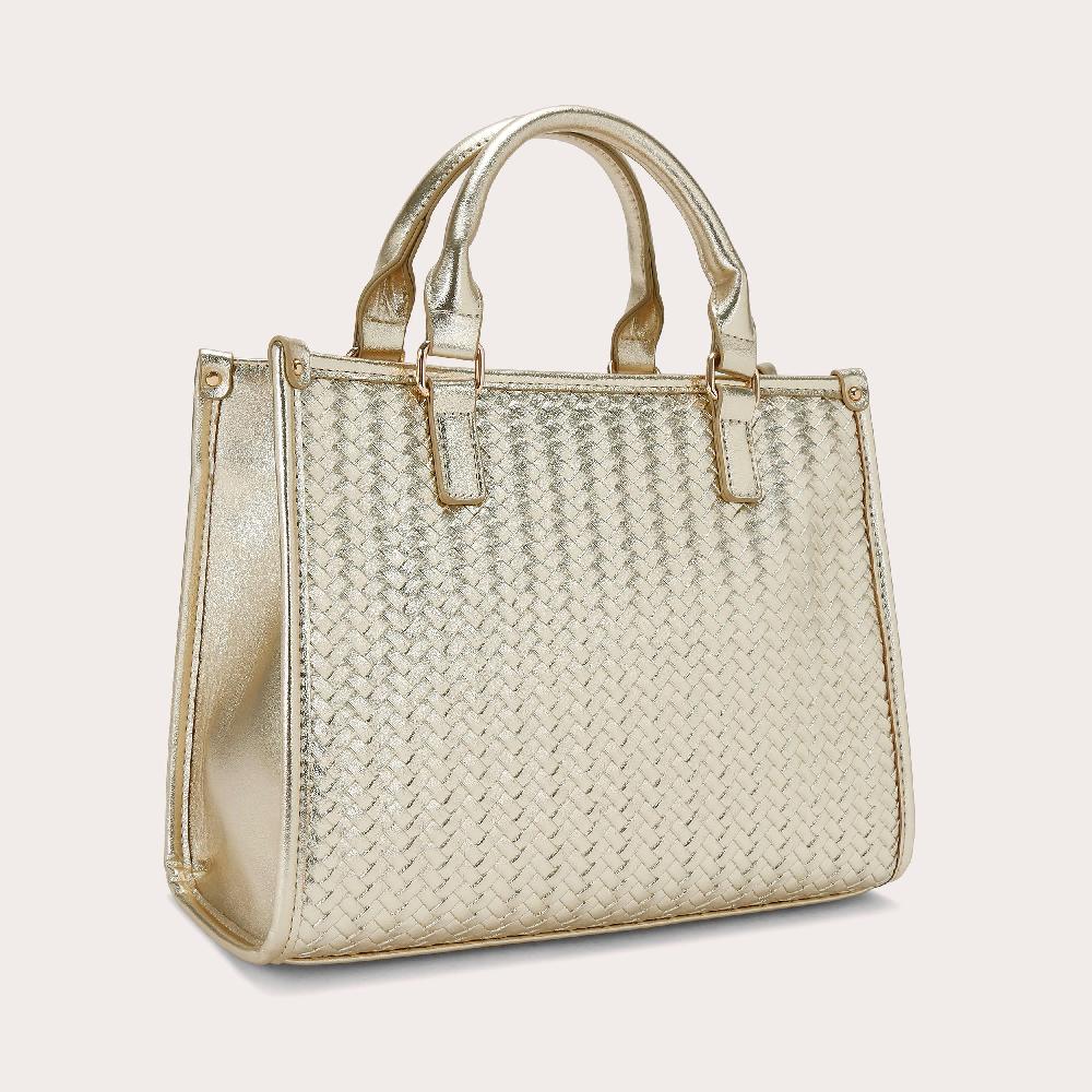 Carvela LUCIA MIDI TOTE Metallic Gold Midi Tote Bag By CARVELA