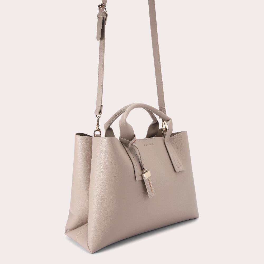 Carvela LUNA MIDI TOTE Taupe Leather Alternative Tote Bag By CARVELA