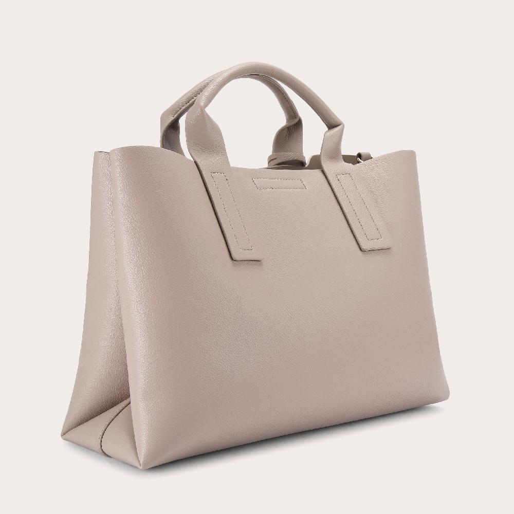 Carvela LUNA MIDI TOTE Taupe Leather Alternative Tote Bag By CARVELA