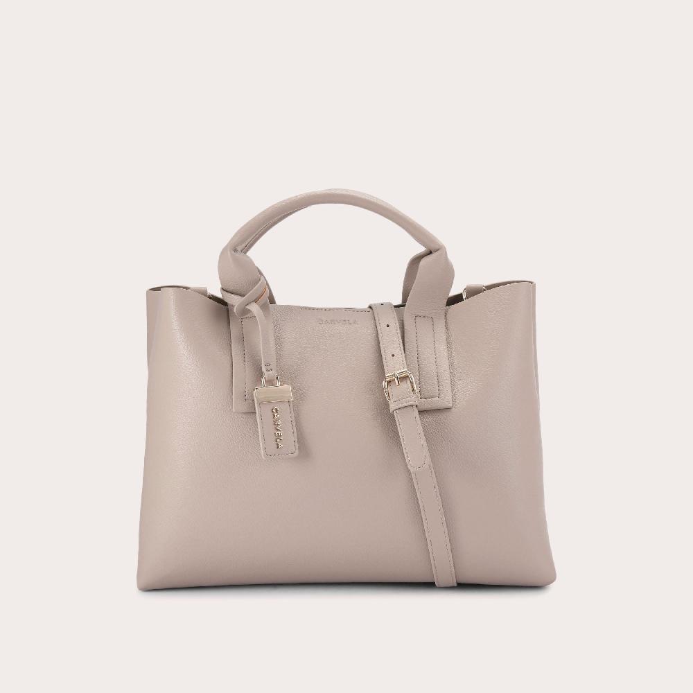carvela LUNA MIDI TOTE Taupe Leather Alternative Tote Bag by CARVELA