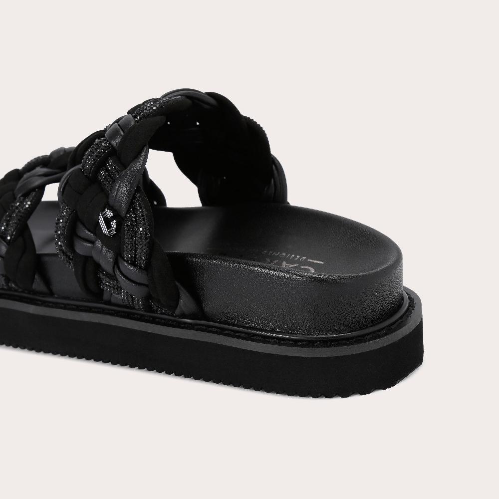 Carvela MAIELLA FLATFORM Black Crystal Slip On Sandal By CARVELA