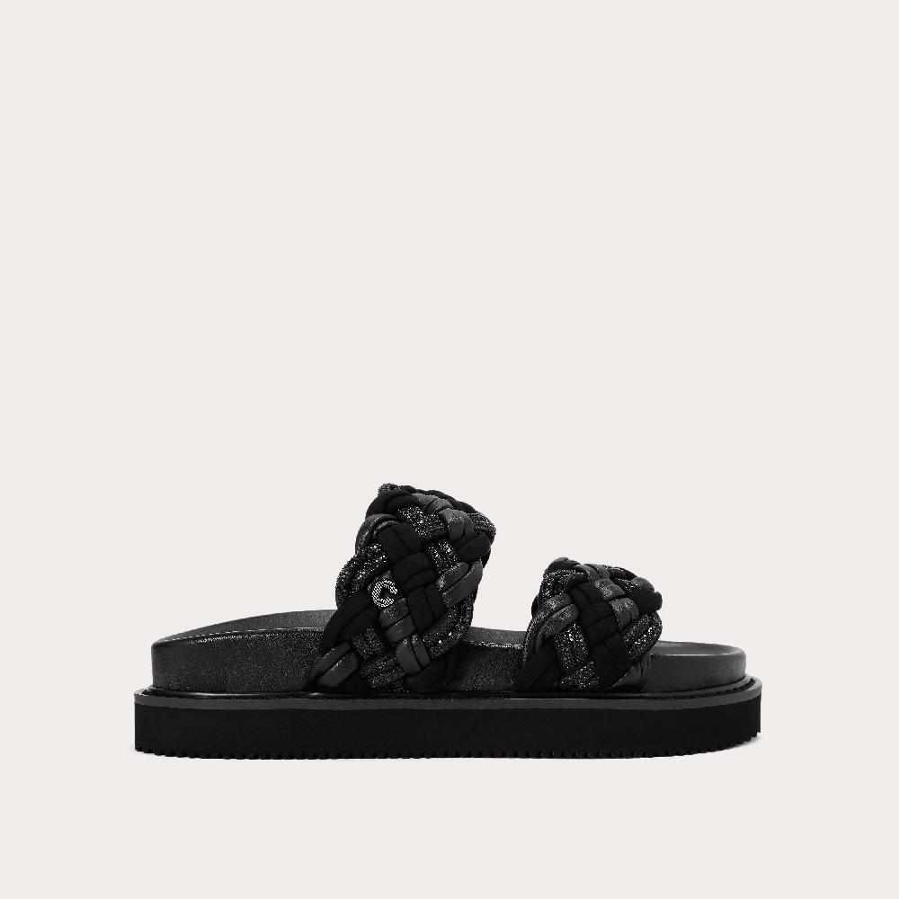 carvela MAIELLA FLATFORM Black Crystal Slip On Sandal by CARVELA