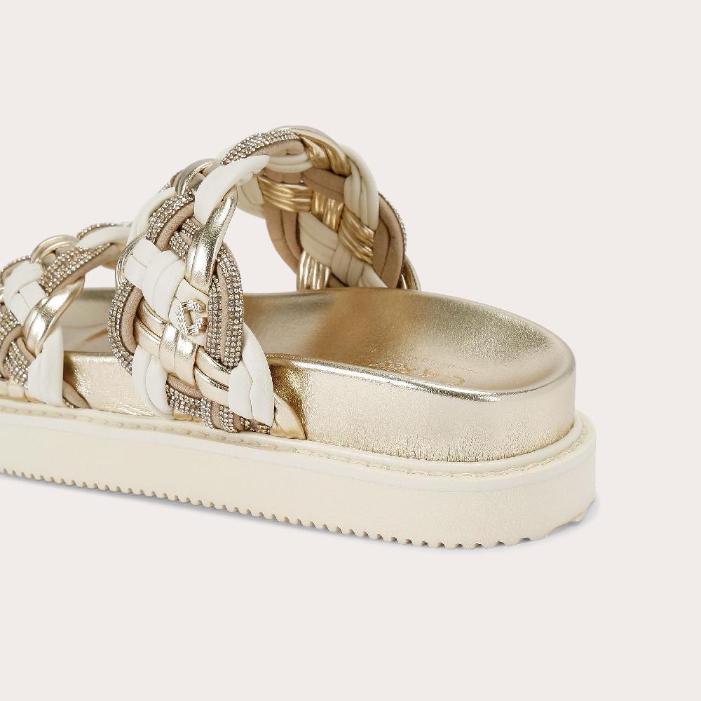 Carvela MAIELLA FLATFORM Gold And Bone Flatform Sandal By CARVELA
