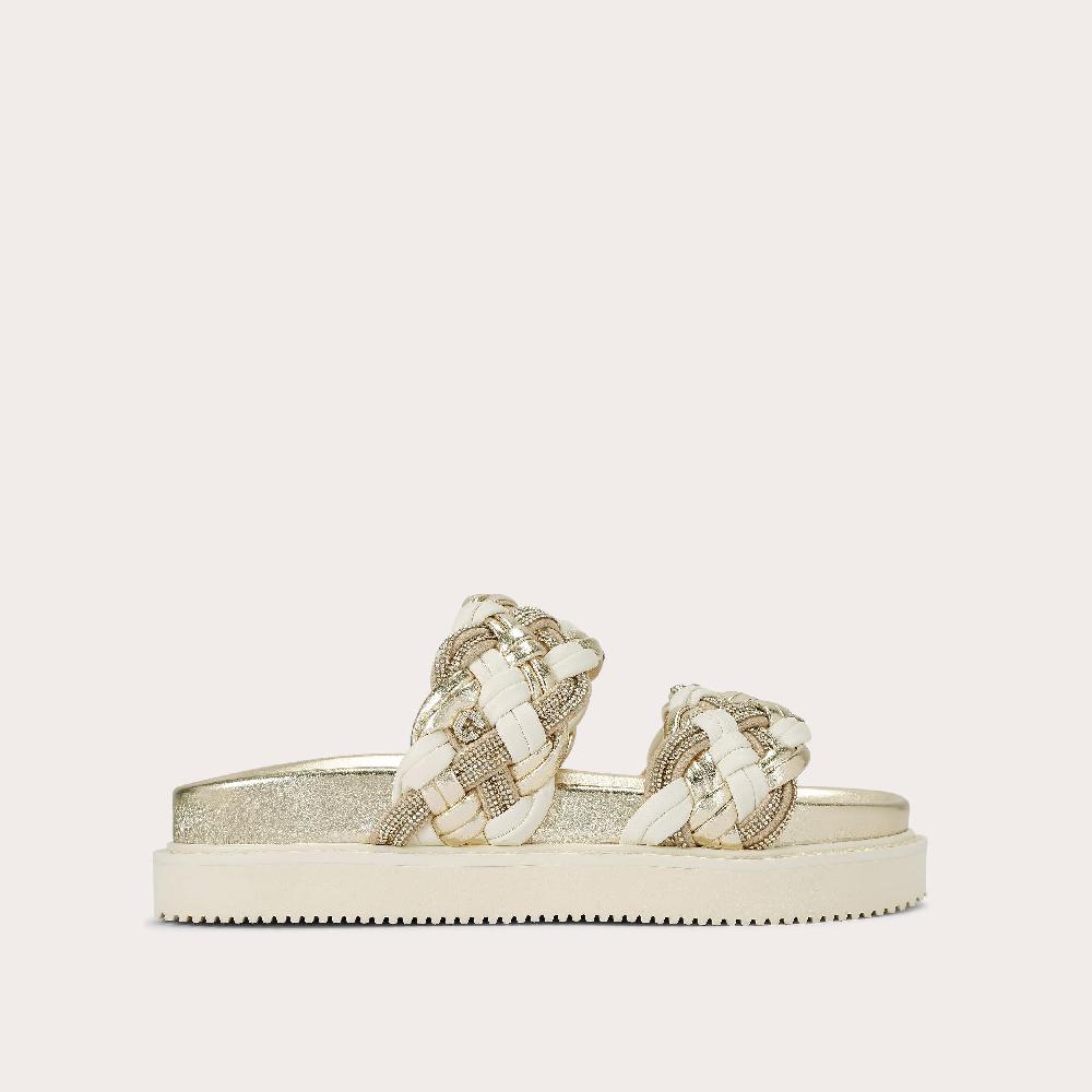 carvela MAIELLA FLATFORM Gold And Bone Flatform Sandal by CARVELA