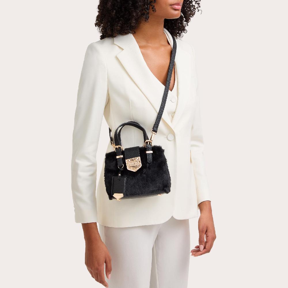 Carvela MARIA MICRO FUR Black Faux Fur Bag By CARVELA