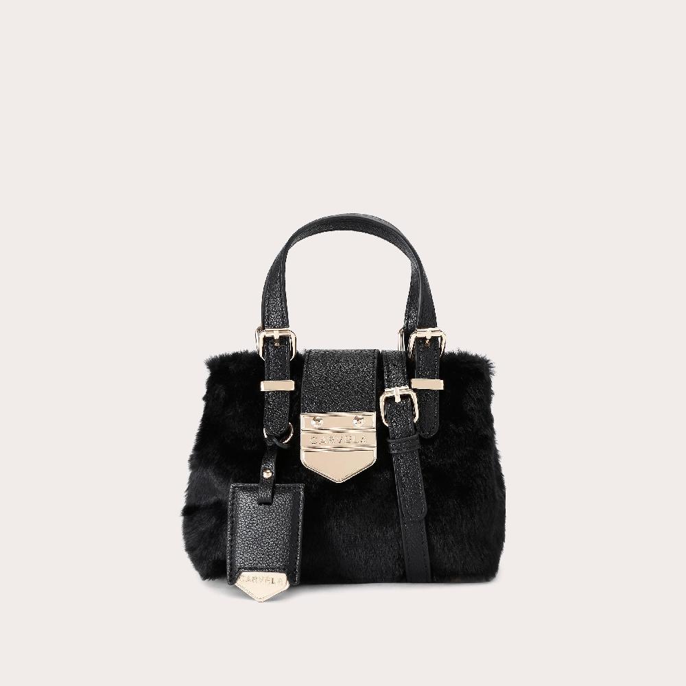 carvela MARIA MICRO FUR Black Faux Fur Bag by CARVELA