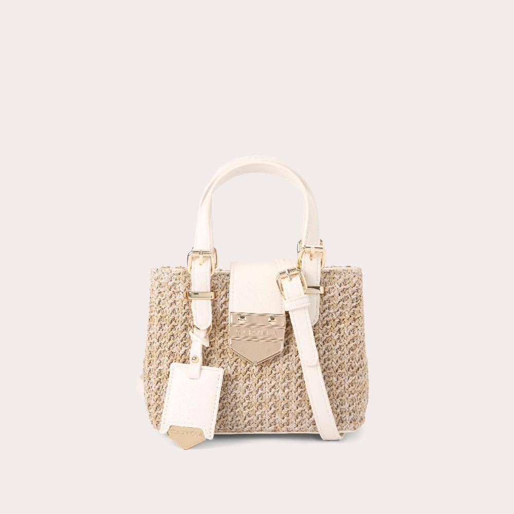 carvela MARIA MICRO TOTE Bone Woven Tote Bag by CARVELA