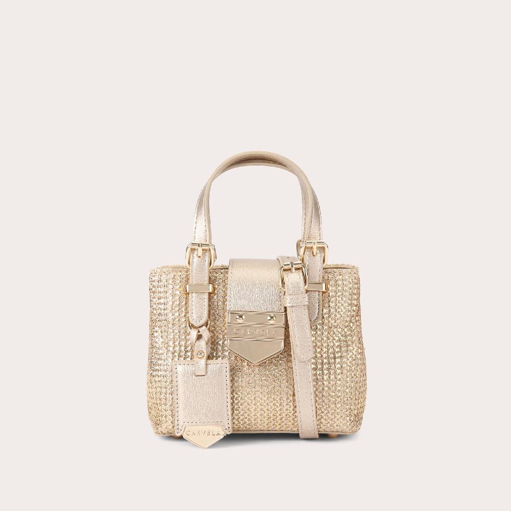 carvela MARIA MICRO TOTE Metallic Gold Synthetic Micro Tote Bag by CARVELA