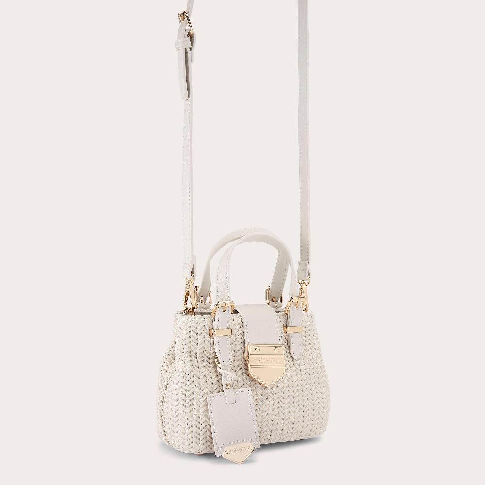 Carvela MARIA MICRO WEAVE Bone Woven Leather Tote Bag By CARVELA
