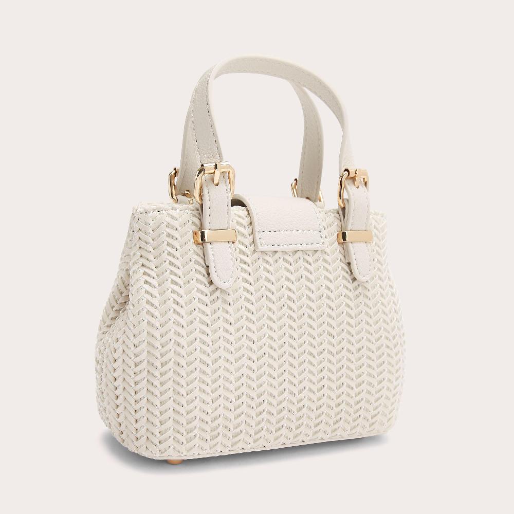 Carvela MARIA MICRO WEAVE Bone Woven Leather Tote Bag By CARVELA