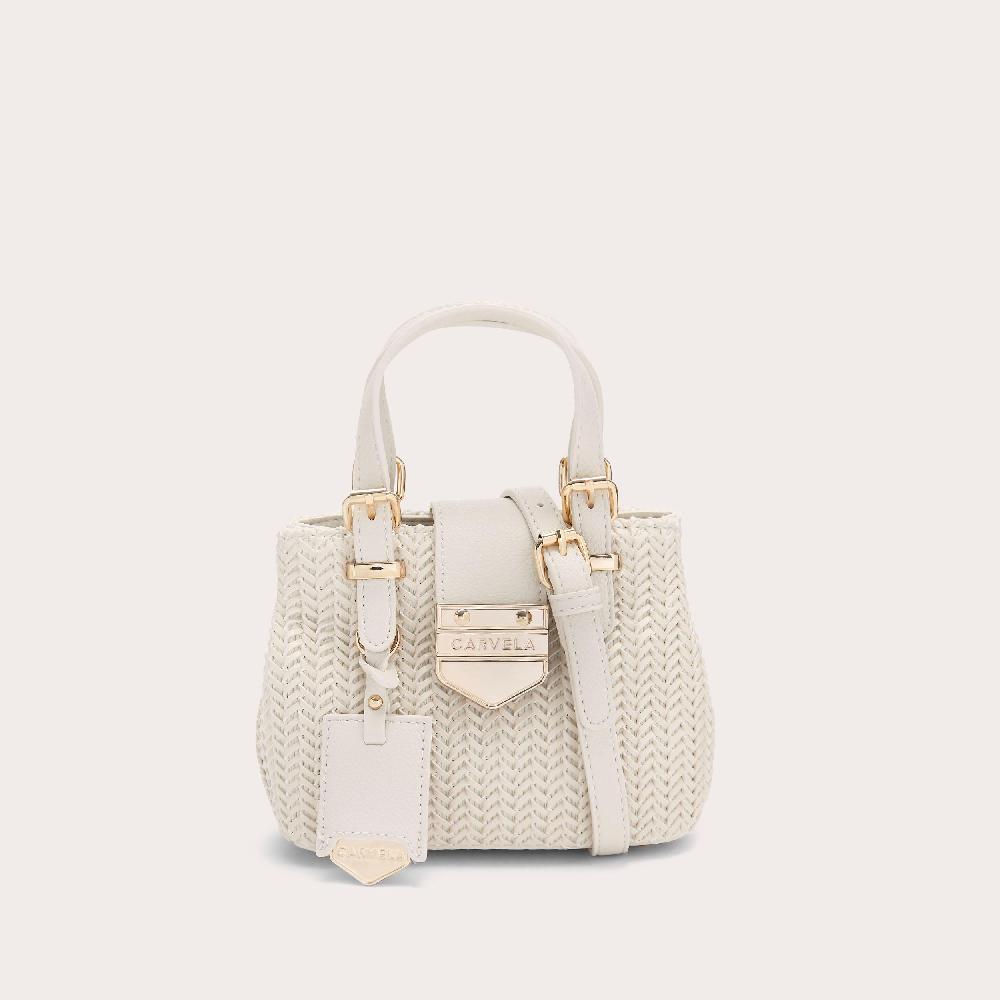 carvela MARIA MICRO WEAVE Bone Woven Leather Tote Bag by CARVELA
