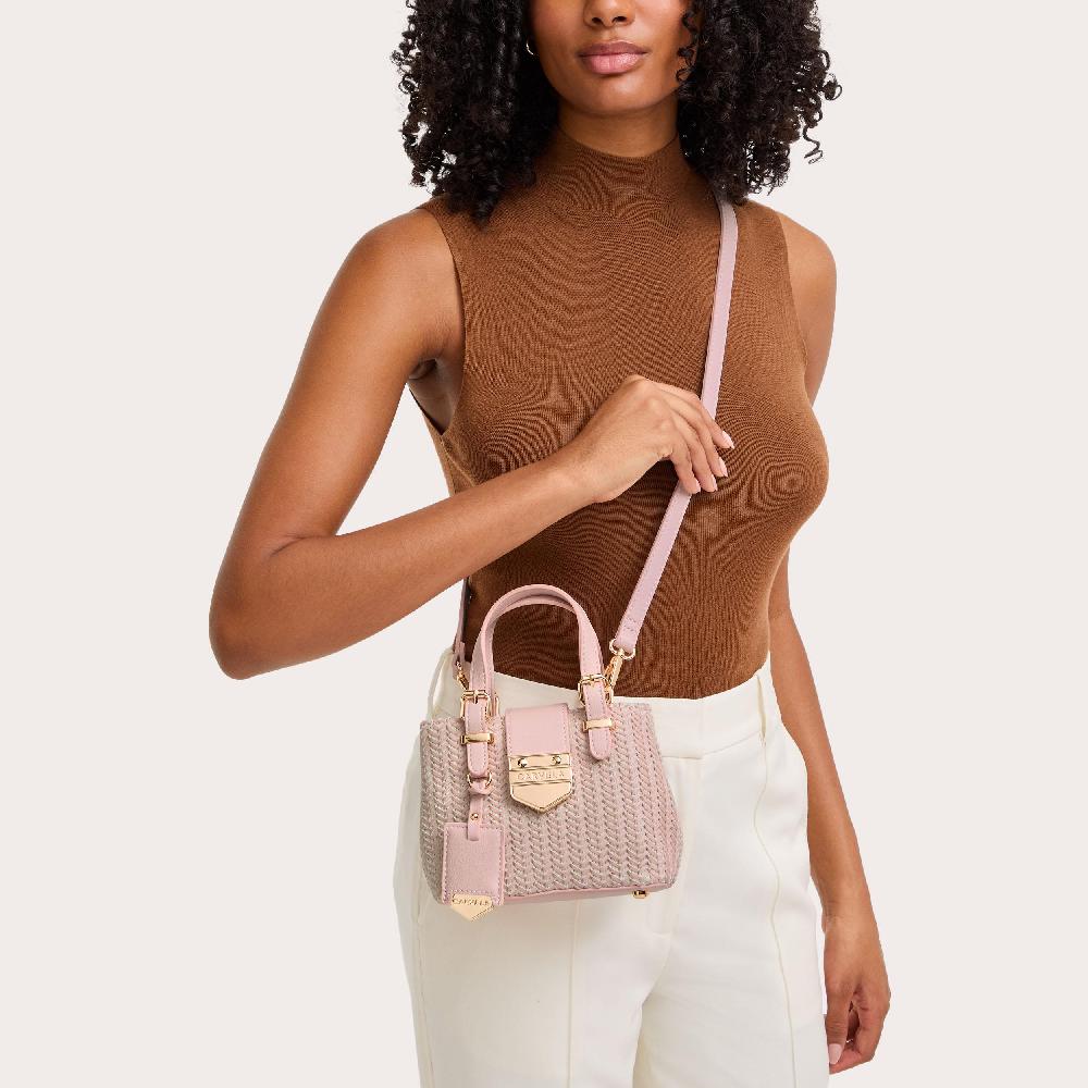 Carvela MARIA MICRO WEAVE Pink Woven Leather Tote Bag By CARVELA