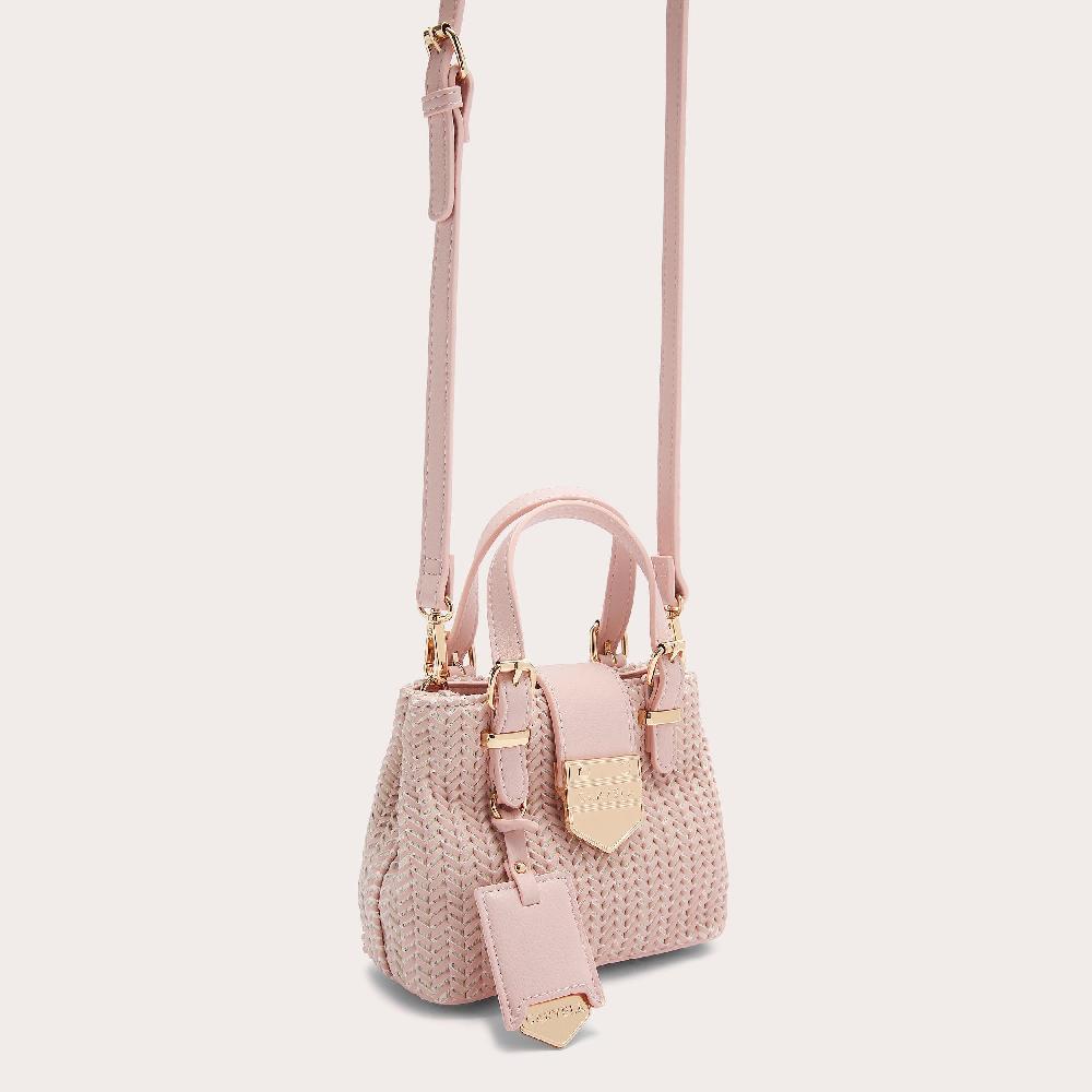 Carvela MARIA MICRO WEAVE Pink Woven Leather Tote Bag By CARVELA