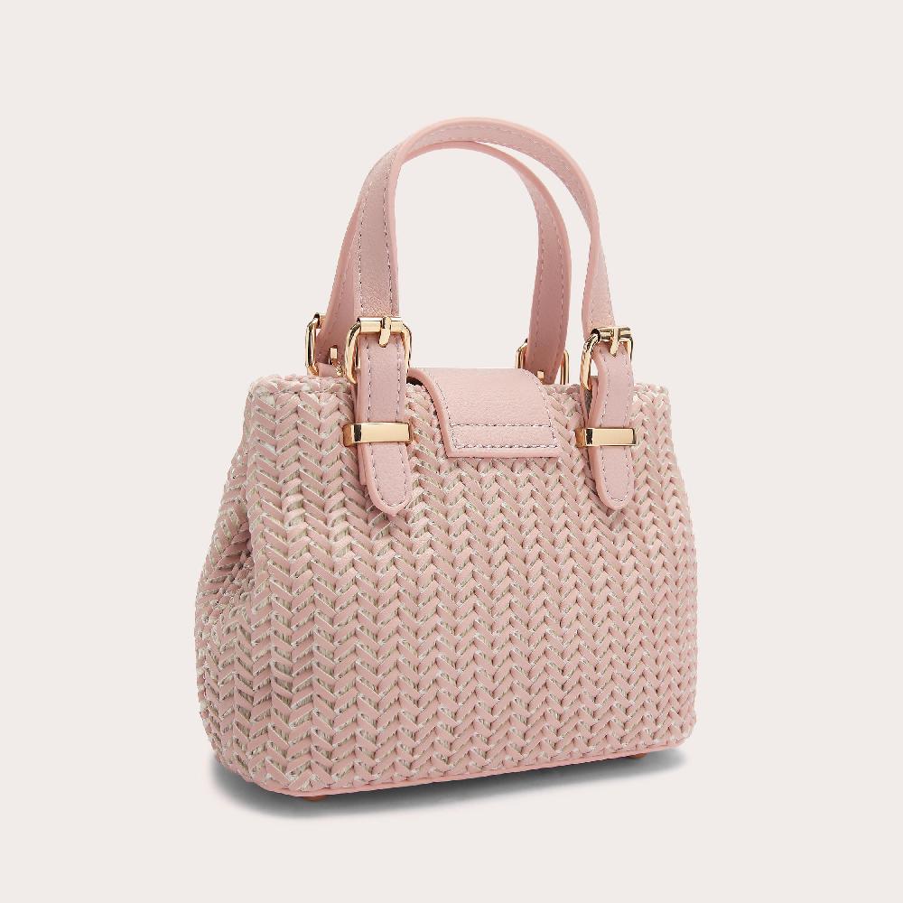 Carvela MARIA MICRO WEAVE Pink Woven Leather Tote Bag By CARVELA