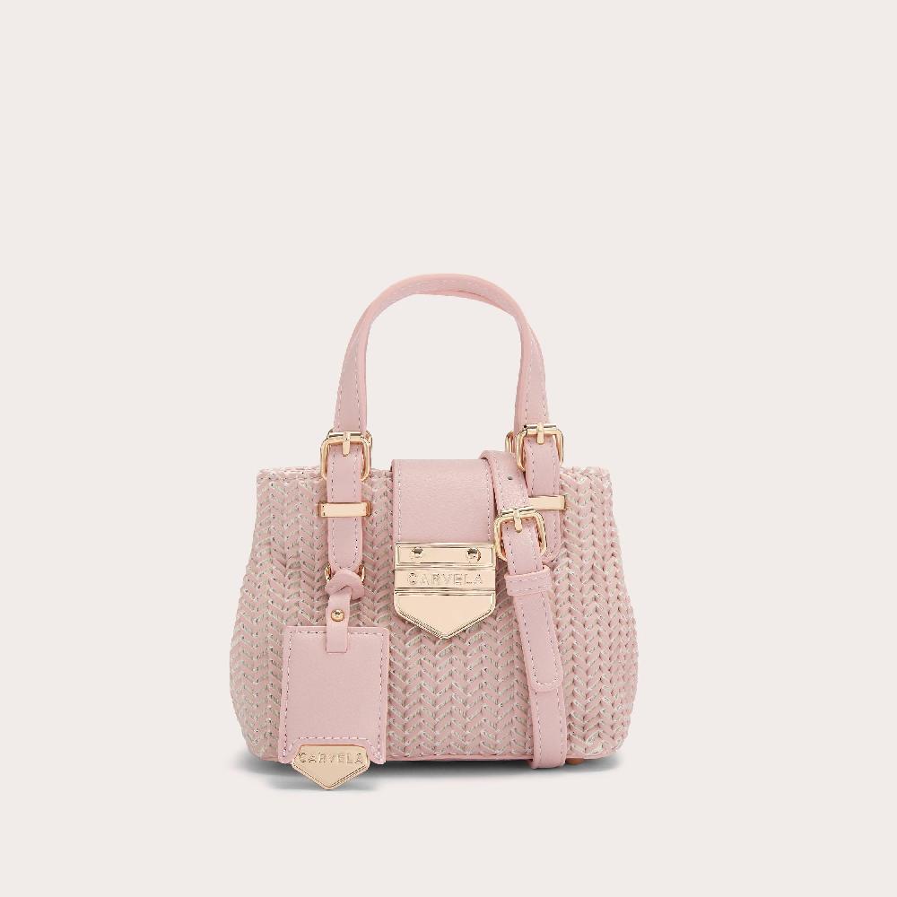 carvela MARIA MICRO WEAVE Pink Woven Leather Tote Bag by CARVELA