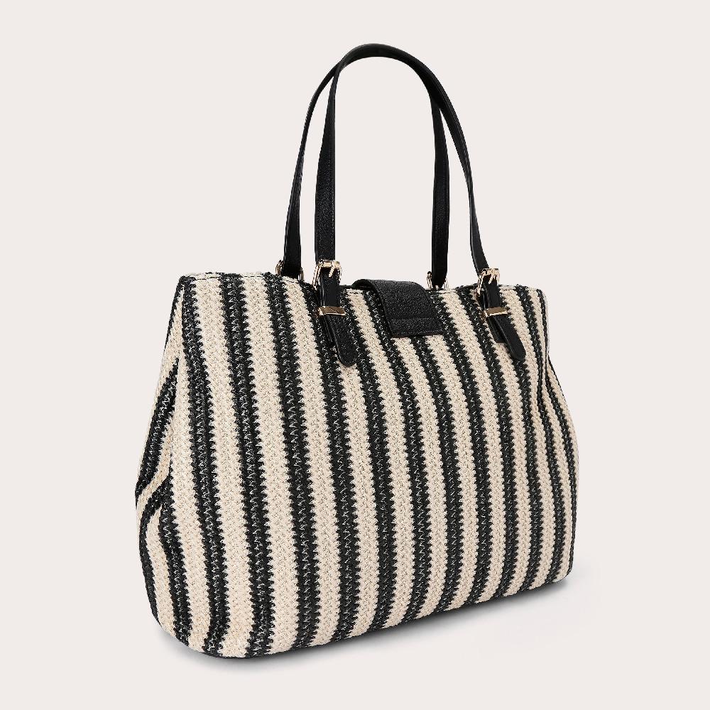 Carvela MARIA MIDI STRIPE Striped Raffia Tote Bag By CARVELA