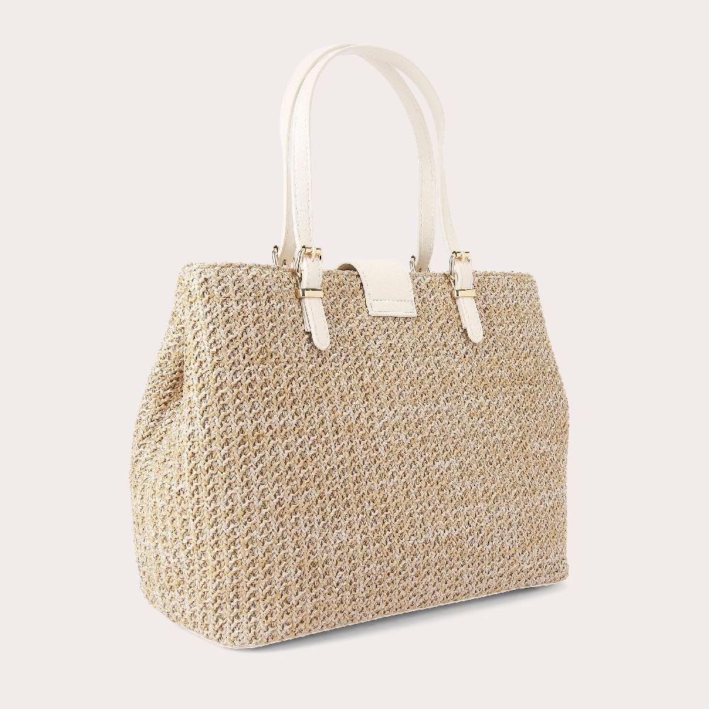 Carvela MARIA MIDI TOTE Natural Woven Raffia Tote Bag By CARVELA