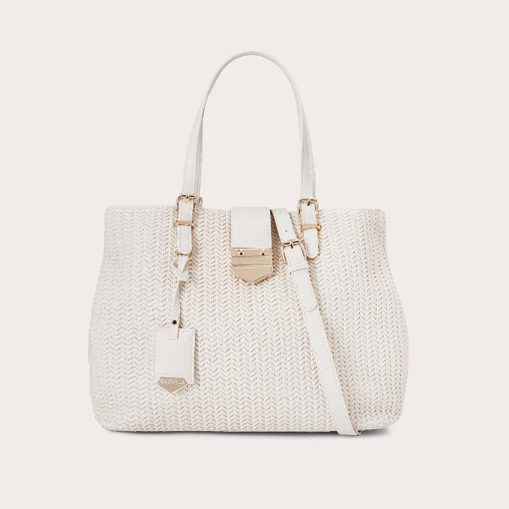 carvela MARIA MIDI WEAVE Woven Bone Tote Bag by CARVELA